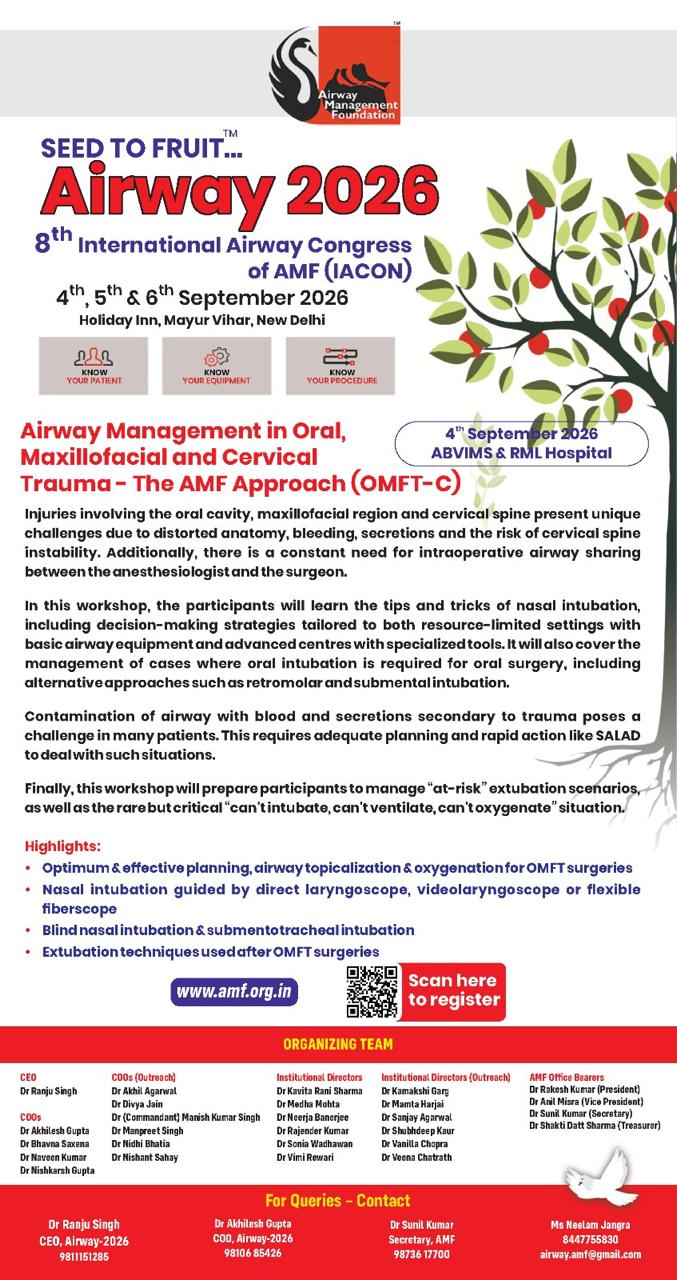 Airway Management in Oral, Maxillofacial and Cervical Trauma - The AMF Approach (OMFT-C)